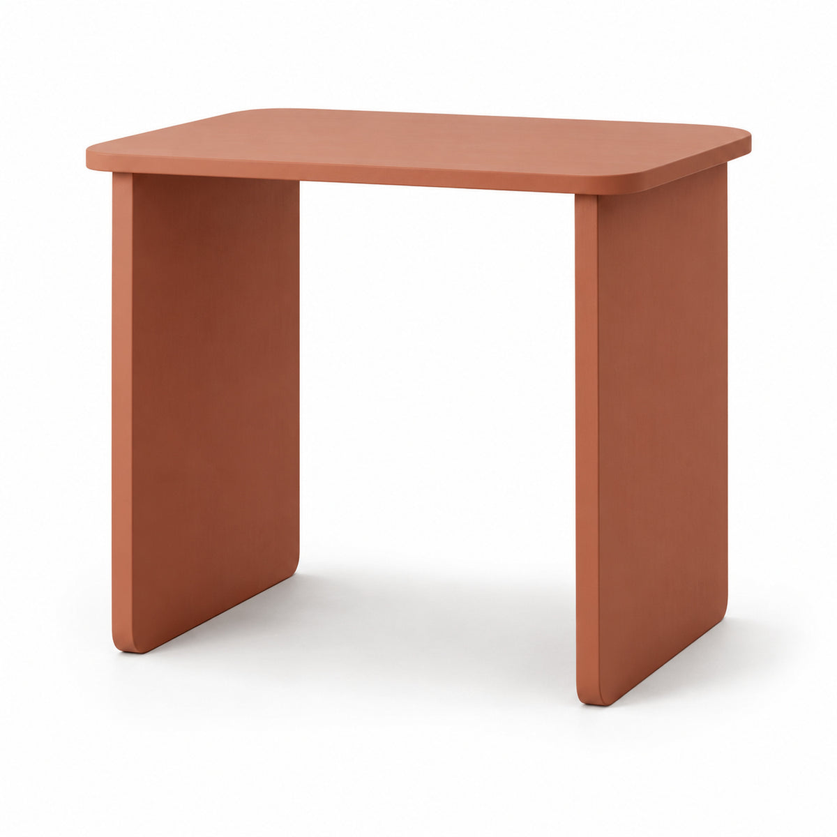 Clay Rounded-Rectangle Side Table with End Panels