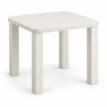 Warm White Soft-Square Side Table with Block Legs