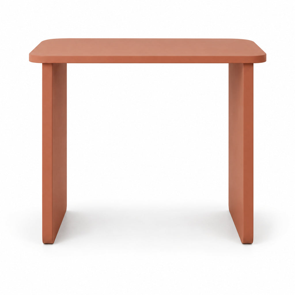 Clay Rounded-Rectangle Side Table with End Panels