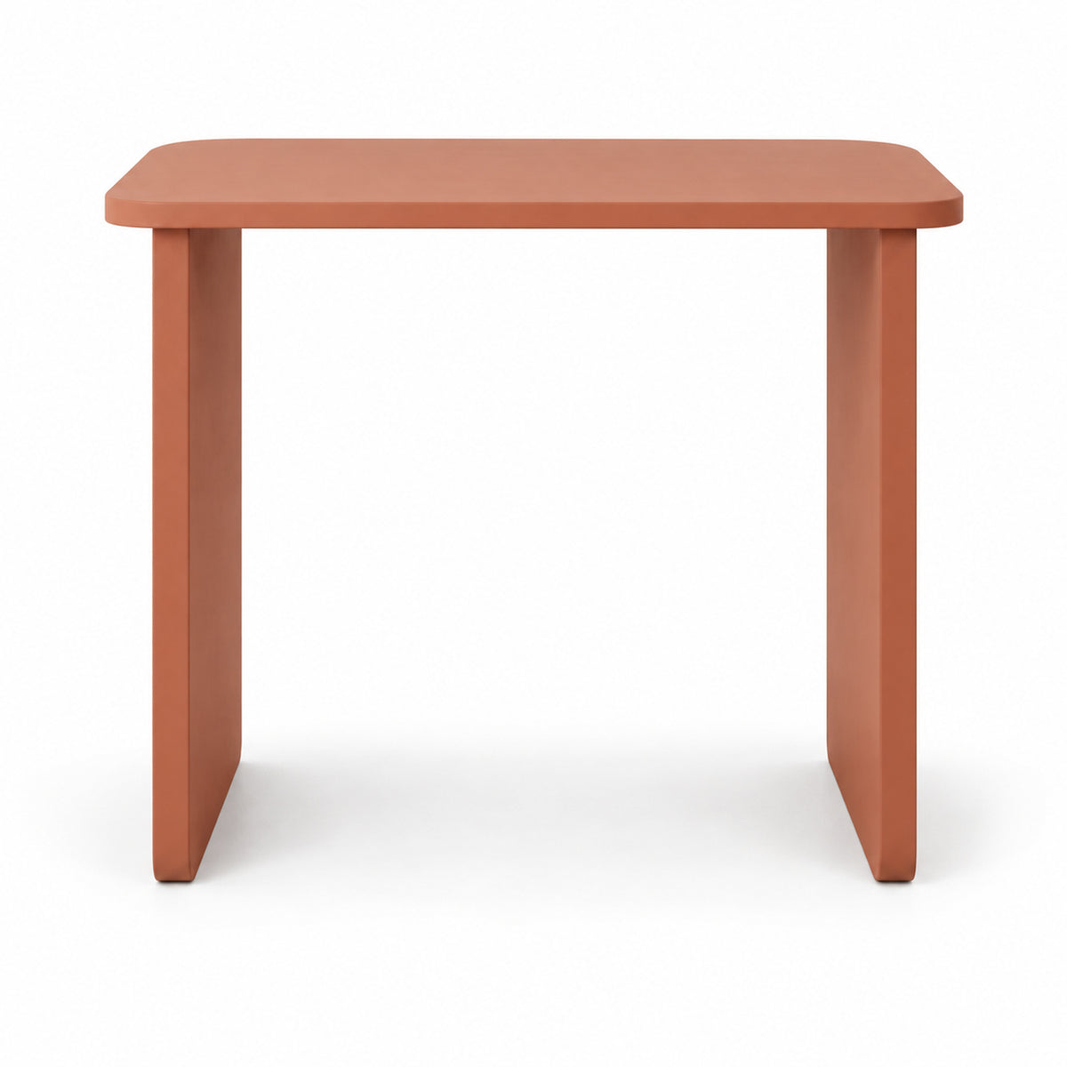 Clay Rounded-Rectangle Side Table with End Panels