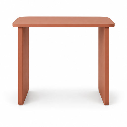 Clay Rounded-Rectangle Side Table with End Panels