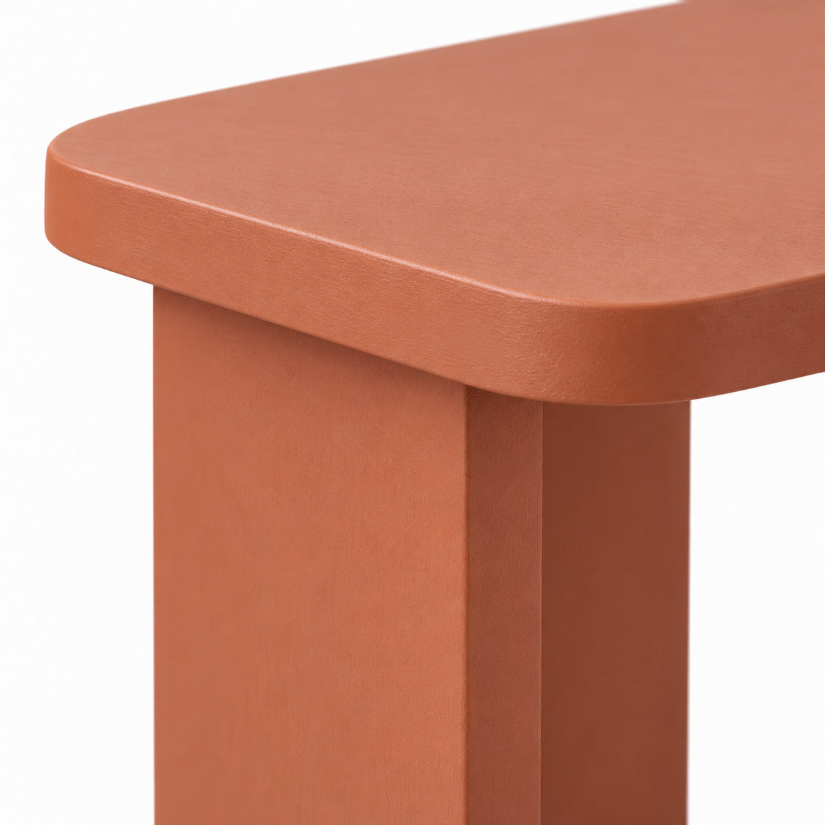Clay Rounded-Rectangle Side Table with End Panels
