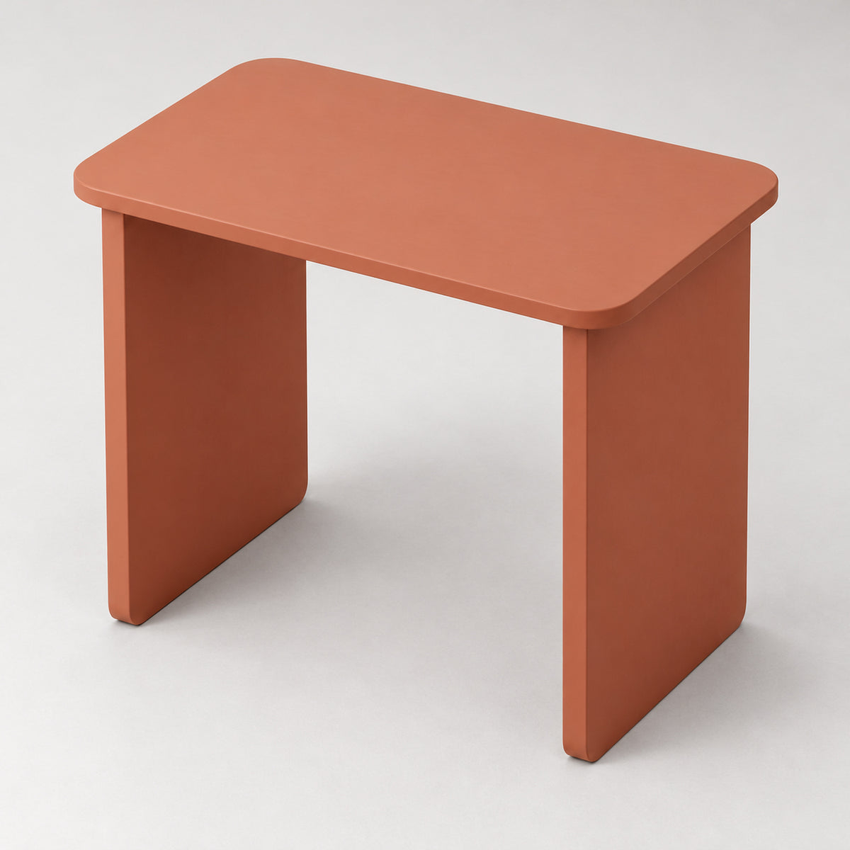 Clay Rounded-Rectangle Side Table with End Panels